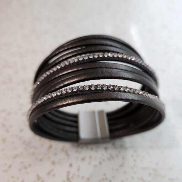 BFD-Multi Strand Bracelet with Rhinestones - Picture 1 of 6